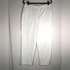 Lauren Ralph Lauren Women's White Straight Leg 100% Cotton Pants Size 12